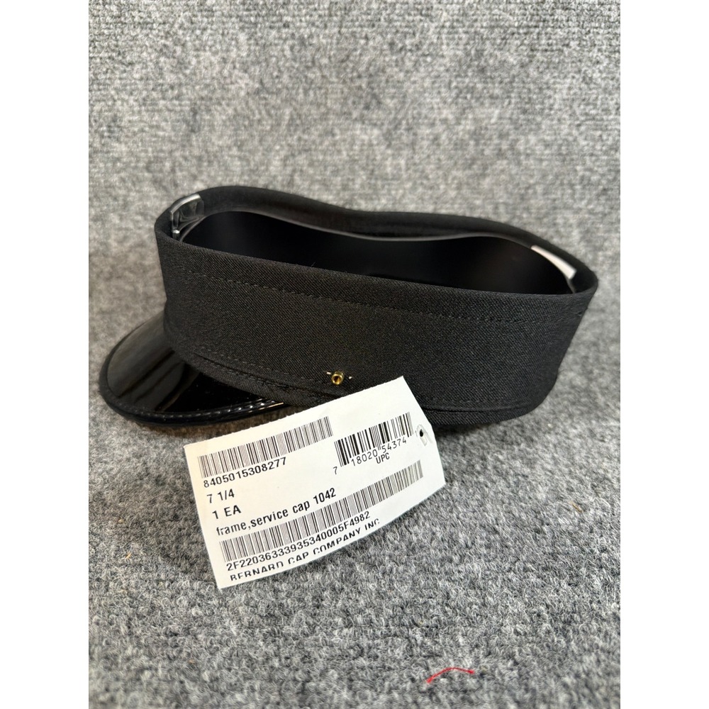 Bernard Cap Company Mens Service Cap Frame Black Size 7 1/4 8405-01-530-8277